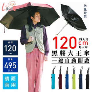[現貨附發票] 黑膠大王傘 二折傘 晴雨兩用傘 降溫 自動開傘 抗UV 擋雨 防風