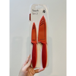 全新 WMF touch 不鏽鋼雙刀組附刀套 9cm/13cm 紅色