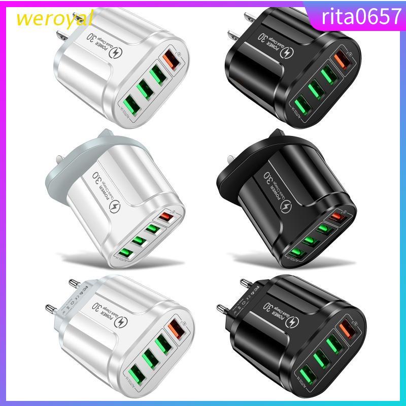 4 Port USB Wall Charger 5.1A Multiport Po Adapter Fast Charg