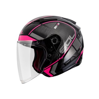 【SOL Helmets】SO-7E開放式安全帽 (幻影 黑/粉) ｜ SOL安全帽官方商城｜雙D釦／排齒釦