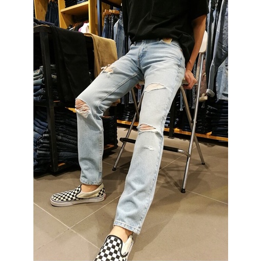 【現貨】Levi's 511 Slim Fit 刀割破壞 經典水洗淺色 潮流修身窄管 窄版 牛仔褲 潮流