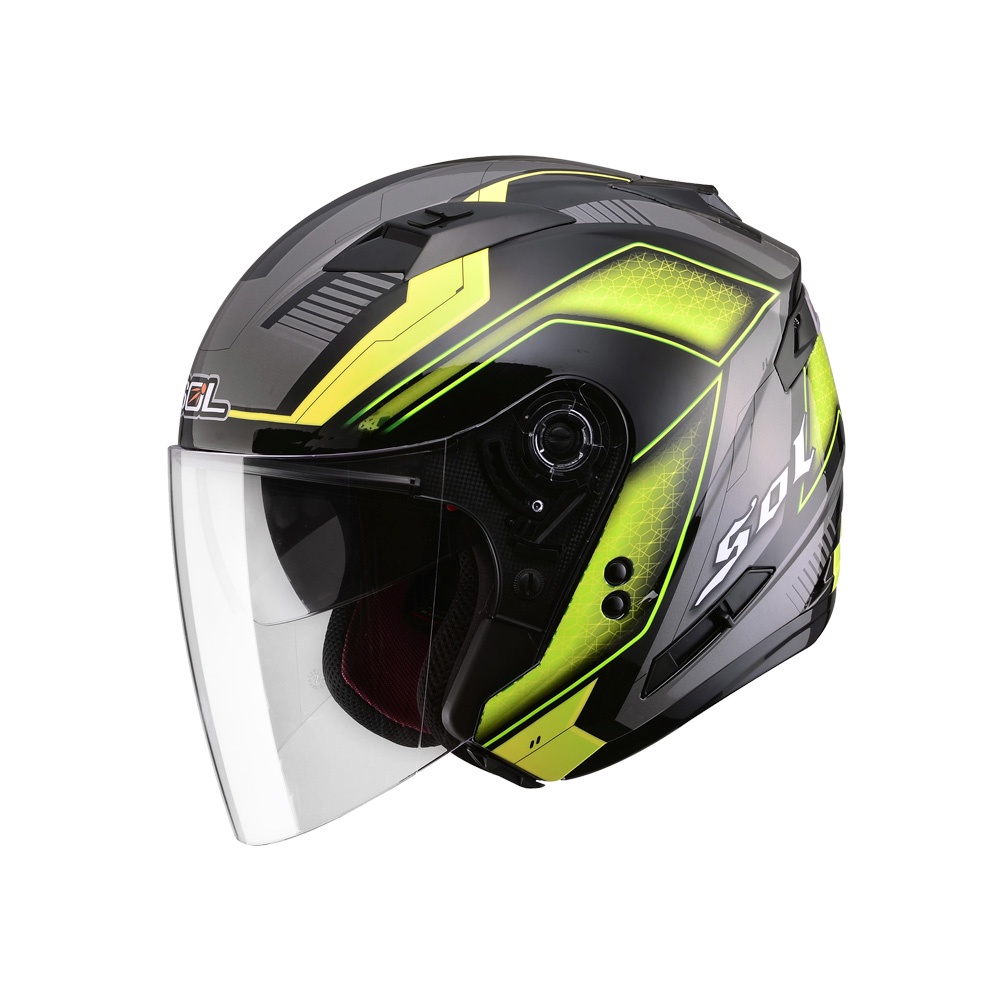 【SOL Helmets】SO-7開放式安全帽 (星際_黑/螢光黃) ｜ SOL安全帽官方商城