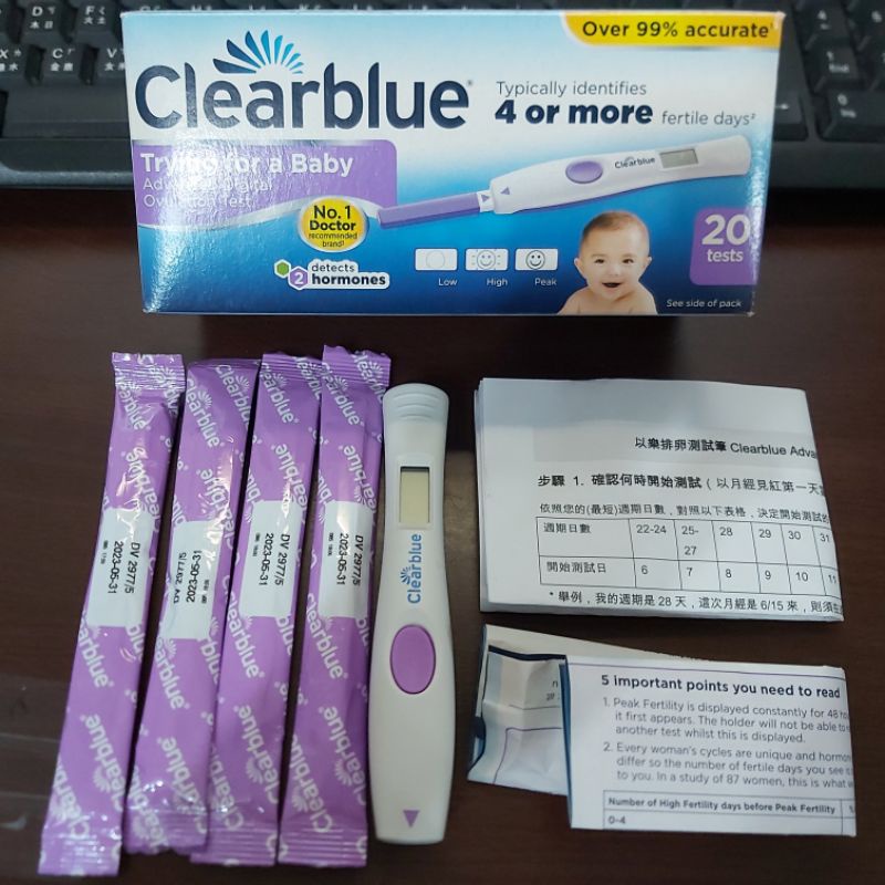 Clearblue 電子排卵筆 剩下4入試紙 附說明書 可加購one step 驗孕試紙
