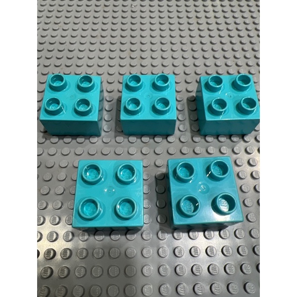 Lego duplo 水藍色2x2 基本磚 零件包（二手）