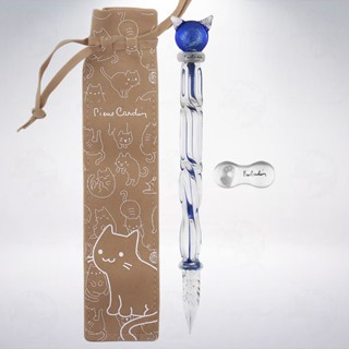 法國 Pierre Cardin 皮爾卡登 i-Meow 貓咪水晶玻璃筆組: 藍色