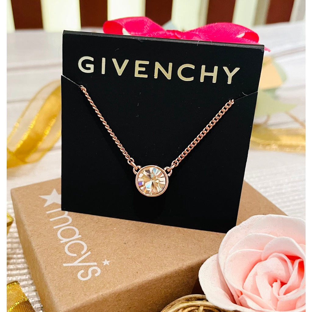 《Givenchy》紀梵希x施華洛世奇 單鑽項鍊 水鑽項鍊 附macy‘s 紙盒