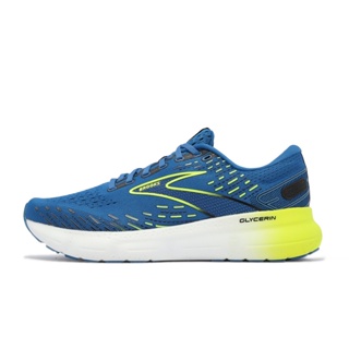 brooks 慢跑鞋 glycerin 20 藍 螢光黃 甘油系列 緩震 路跑 男鞋 【acs】 1103821d482