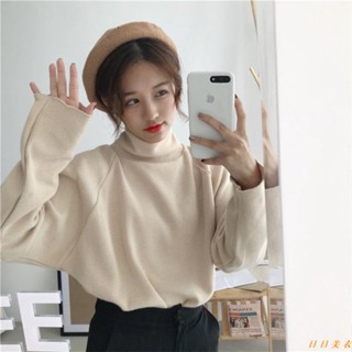 💗臺灣精品💗秋季薄款韓版新款寬鬆純色打底衫半高領百搭長袖T卹內搭上衣女ins