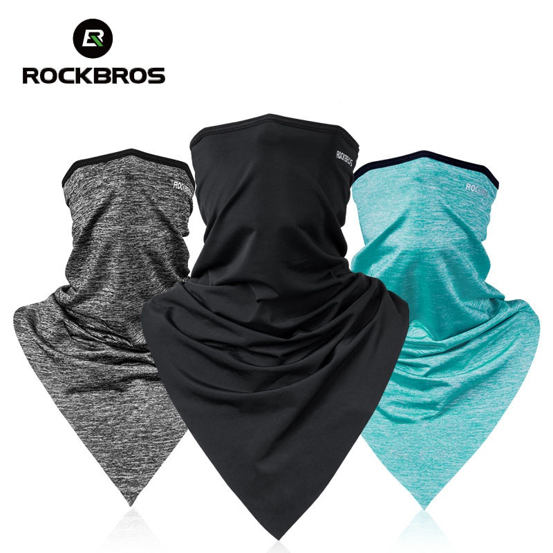Rockbros 三角半面罩夏季冰絲涼爽透氣面罩防紫外線男士女士摩托車自行車騎行頭飾