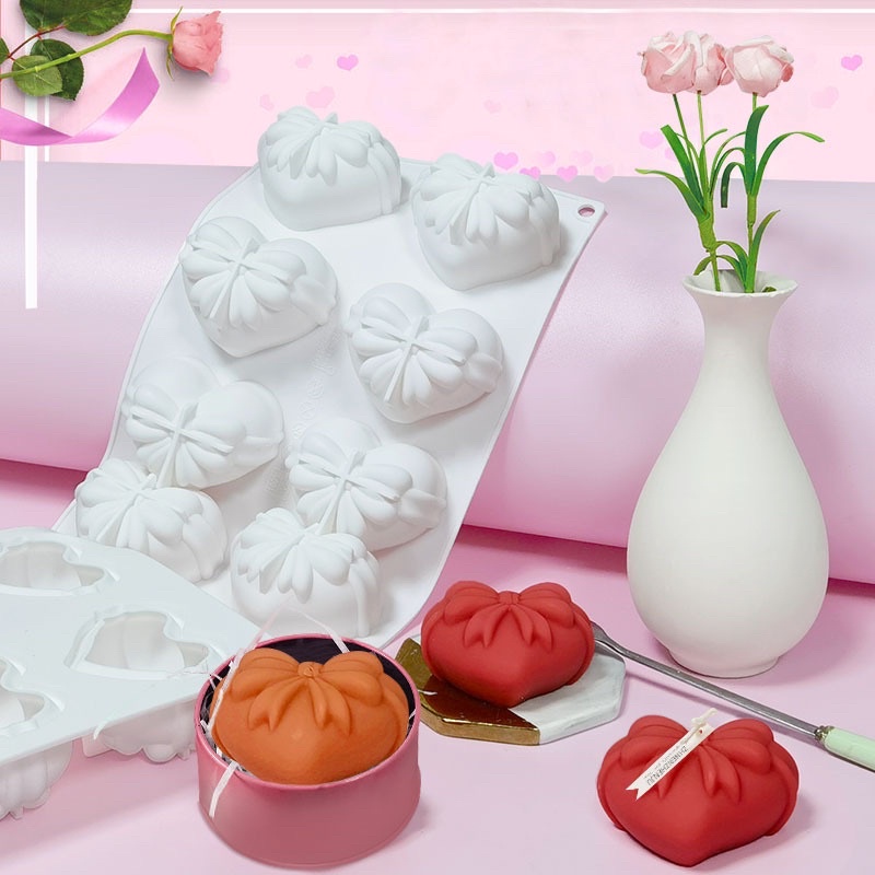 【美倫美】矽膠模 心形蝴蝶結矽膠模具 烘焙蛋糕模具 手工皂模具