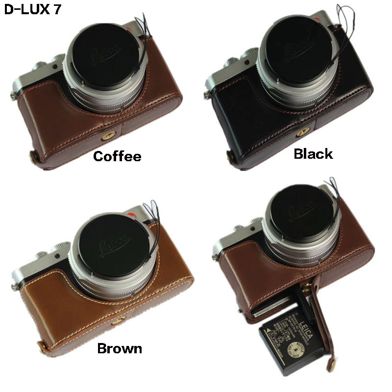 適用於徠卡D-LUX7 D7的PU皮套微单相机皮套底座半套, 帶底部開口