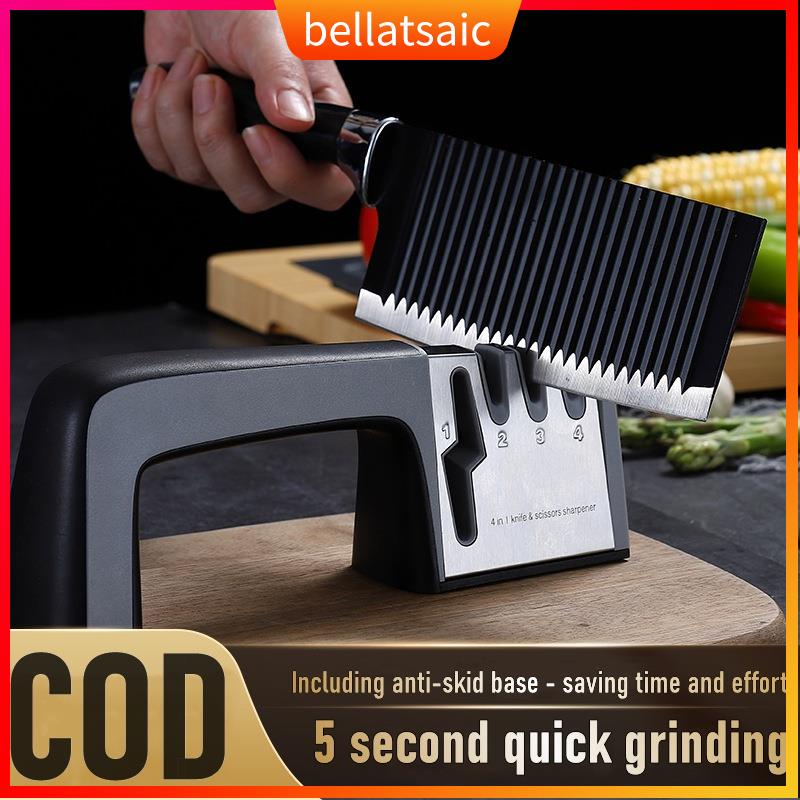 4In1 Kitchen Knife Sharpener stone Diamond Coated Fine Rod S