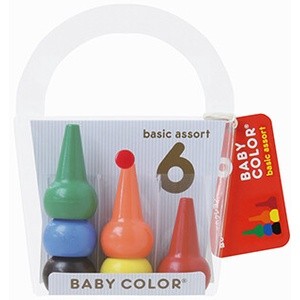 現貨 套組｜日本 AOZORA. Baby Color 無毒蠟筆 寶寶蠟筆 (6色/套)