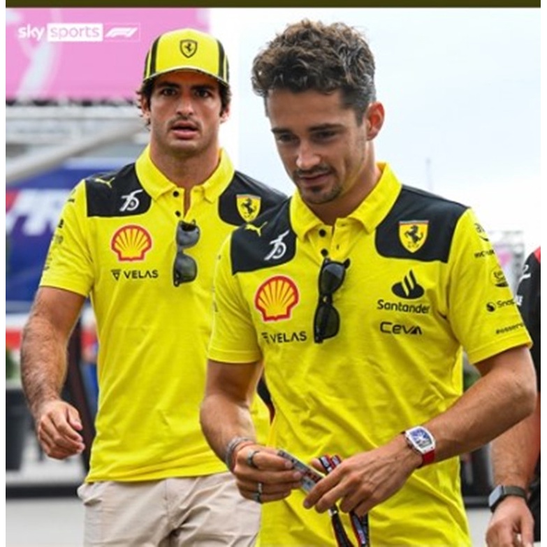 跨境熱銷最新款F1賽車服法拉利男裝速乾短袖POLO衫