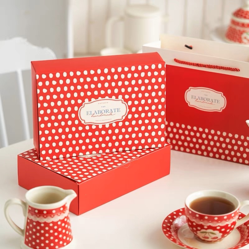 ➰select➰紅色波點禮盒組 香氛包裝盒 手工餅乾包裝盒 生日禮物盒 新年包裝盒 情人節禮物包裝盒 達克瓦茲包裝盒