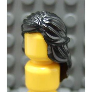 【積木2010】樂高 LEGO 黑色 綁辮 長髮 / 女生 公主 頭髮 59363 (H-08)