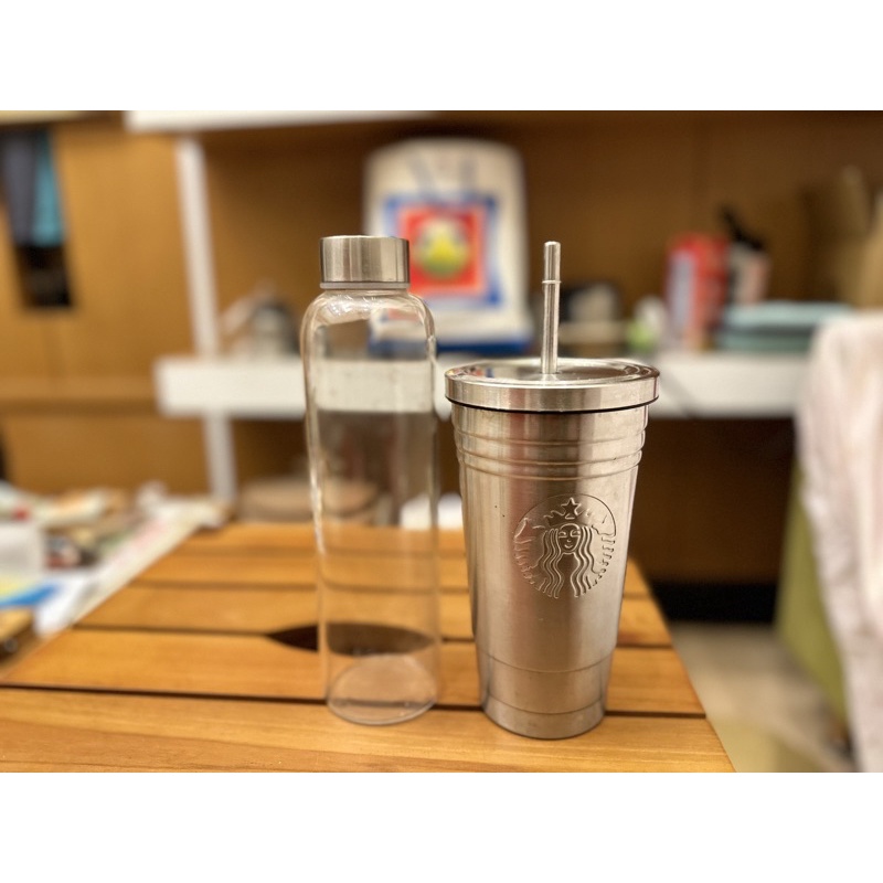 🌸關關小舖🌸STARBUCKS 星巴克咖啡隨行杯/ 杯子 /不鏽鋼 /附杯蓋及吸管 保溫保冰 （贈玻璃瓶🫙）買到賺到！