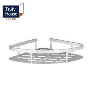 【Truly House】免打孔三角扇形置物架｜轉角角落架 無痕貼(臺灣24h出貨)