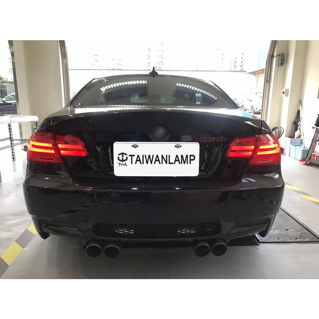 &lt;台灣之光&gt;全新 BMW E92 09 08 07 06年2門專用 改裝後期款光柱光條LED紅白 後燈 尾燈組