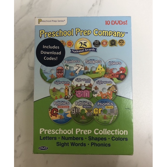 【美國PreSchool Prep】幼兒美語學習10片DVD(正版二手)