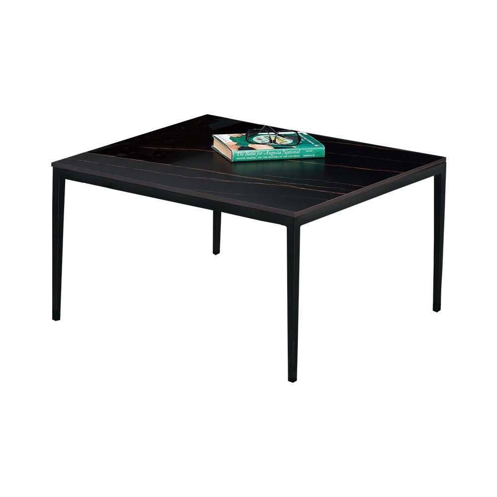 Boden-奈尼2.3尺工業風黑色岩板方形小茶几/邊几/邊桌