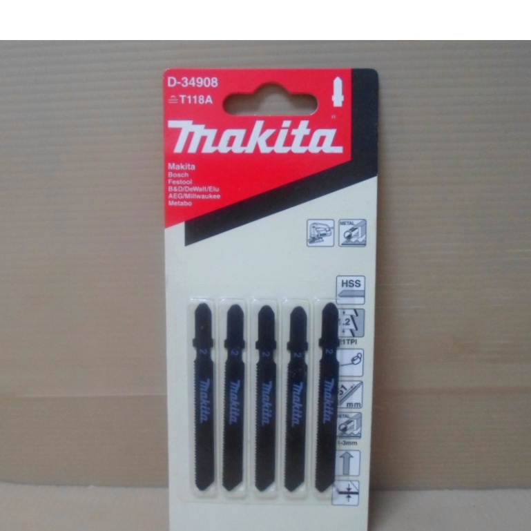 誠億工作室 牧田 MAKITA T118A 一卡5支裝 線鋸機鋸片 切割薄鋼板、管、塑料 齒數：21T