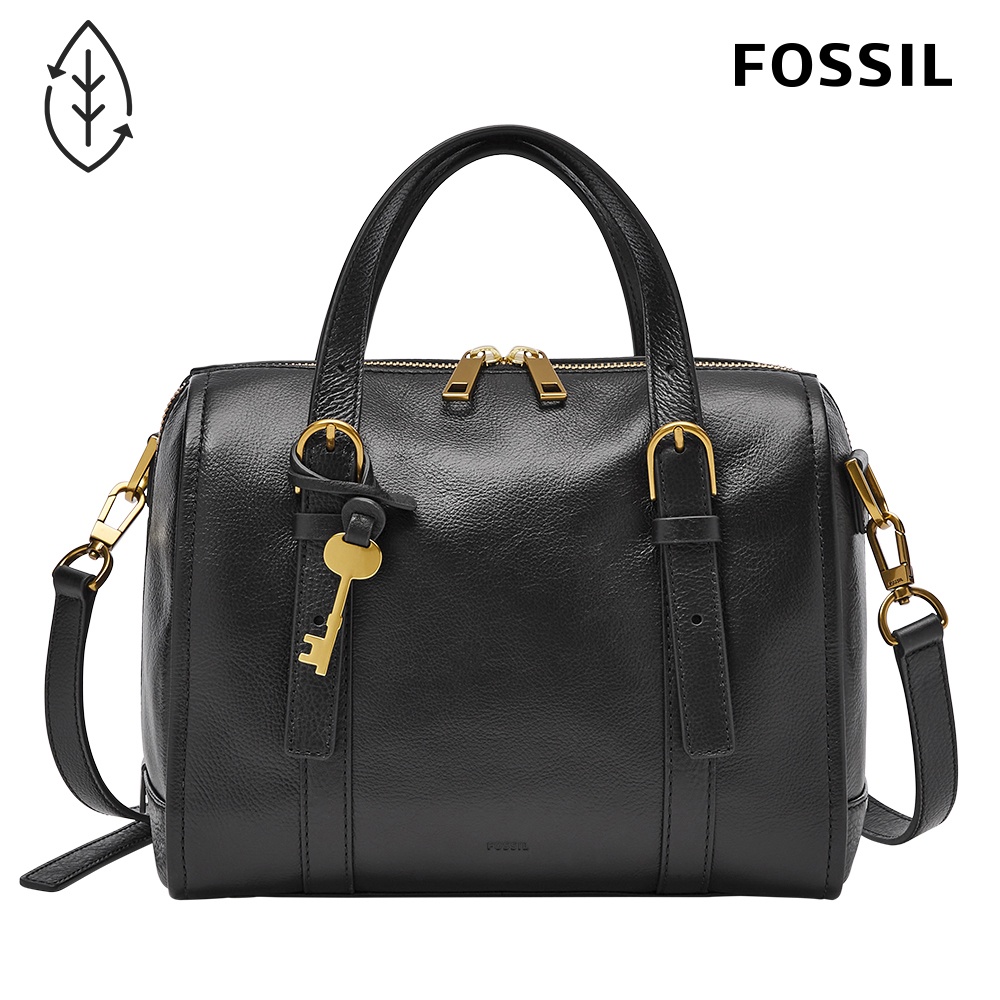 FOSSIL Carlie 真皮波士頓包-黑色 ZB1772001