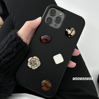 韓國ins高階感寶石皮質手機殼 適用於 iPhone 14 13 12 11 Plus pro max