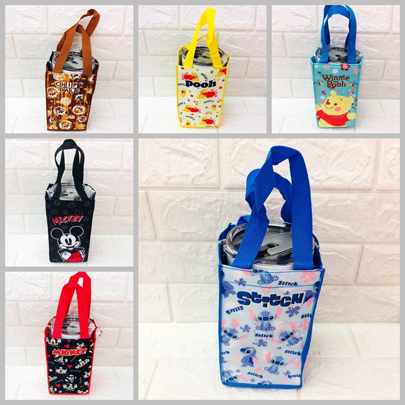 【Ts Shop】迪士尼 飲料袋 保溫保冰飲料提袋 冰霸杯袋 杯袋 奇奇蒂蒂 米奇 米妮 維尼 史迪奇 飲料提袋 水壺袋