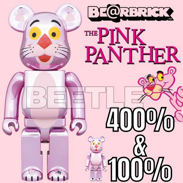 BEETLE BE@RBRICK 頑皮豹 粉紅豹 電鍍版 PINK PANTHER 庫柏力克熊 100% 400%