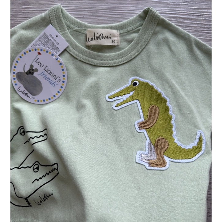 🌟現貨110碼🌟🇯🇵日牌童裝田鼠老鼠阿佛系列精緻鱷魚🐊貼布刺繡兒童長袖上衣