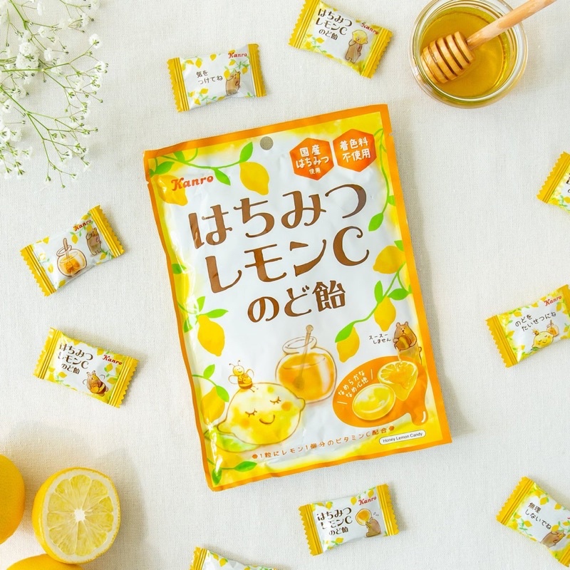 | 現貨+預購 | 日本 甘樂 Kanro 蜂蜜檸檬C 潤喉糖 添加維生素C 喉糖 條狀 袋裝