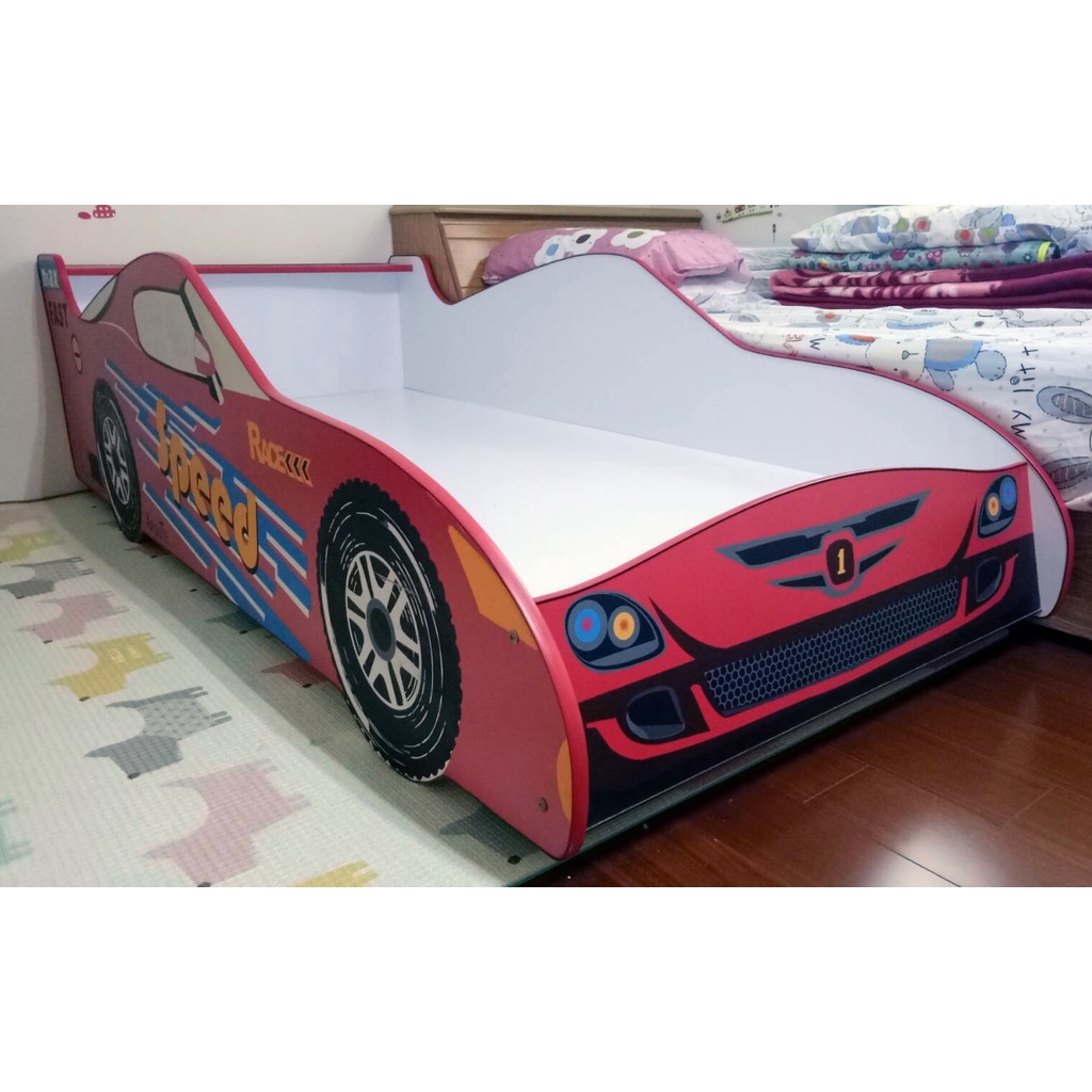 二手🌱 賽車床架 贈送訂製乳膠床墊 卡通賽車床 跑車單人床 創意車子型賽車床 ❗️限自取無配送❗️