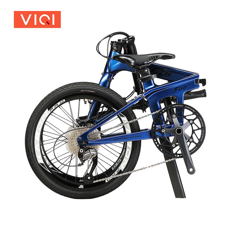 VIQI 碳纖維折疊自行車20寸超輕變速碟剎成人學生兒童男女式單車