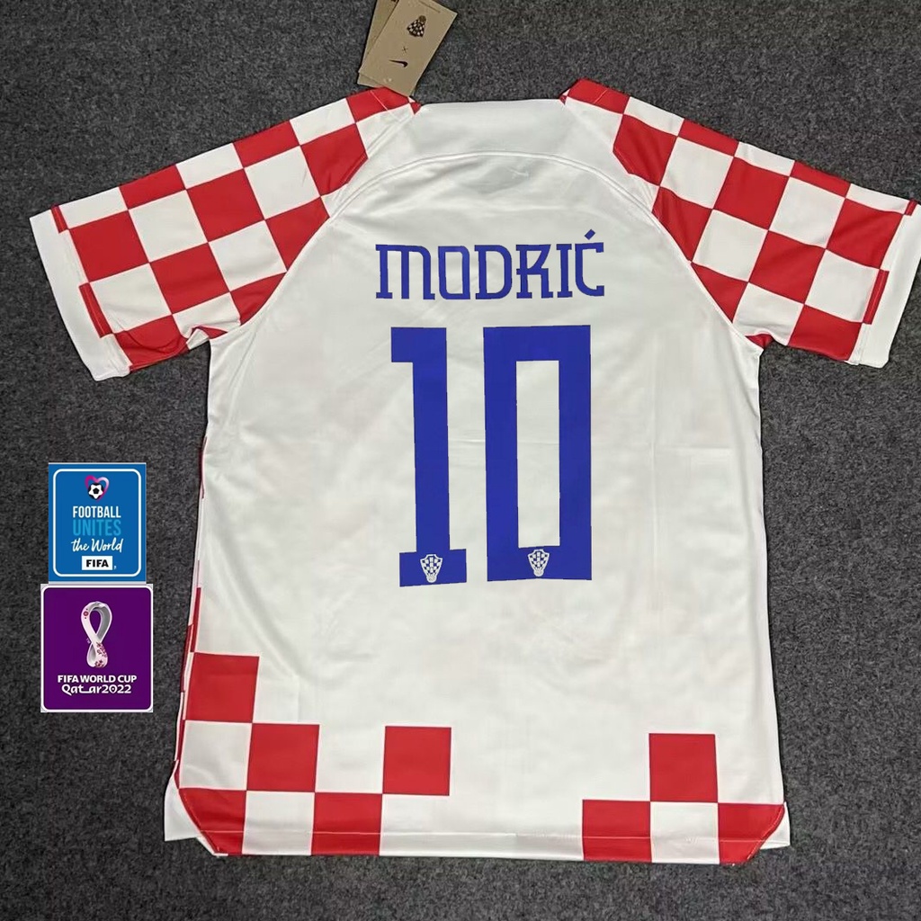 2022世界盃足球衣 克羅埃西亞球衣 主場球衣 10號莫德里奇 Modrić 世足賽球衣 球迷版 短袖足球服 兒童球衣