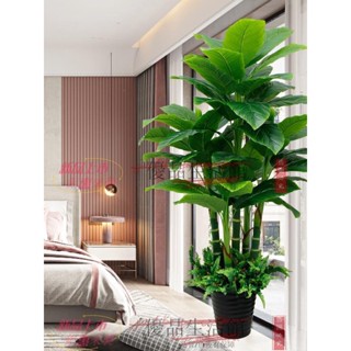 仿真植物 假樹 綠植盆栽 客廳家居裝飾 戶外仿生植物室外假幸福樹辦公室客廳擺件室內發財樹落地模擬綠植