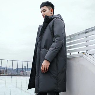【斯溜】清出外套男純羽絨外套防水禦寒連帽外套韓版外套冬季外套中長款外套羽絨大衣冬季男生衣著大尺碼外套1216