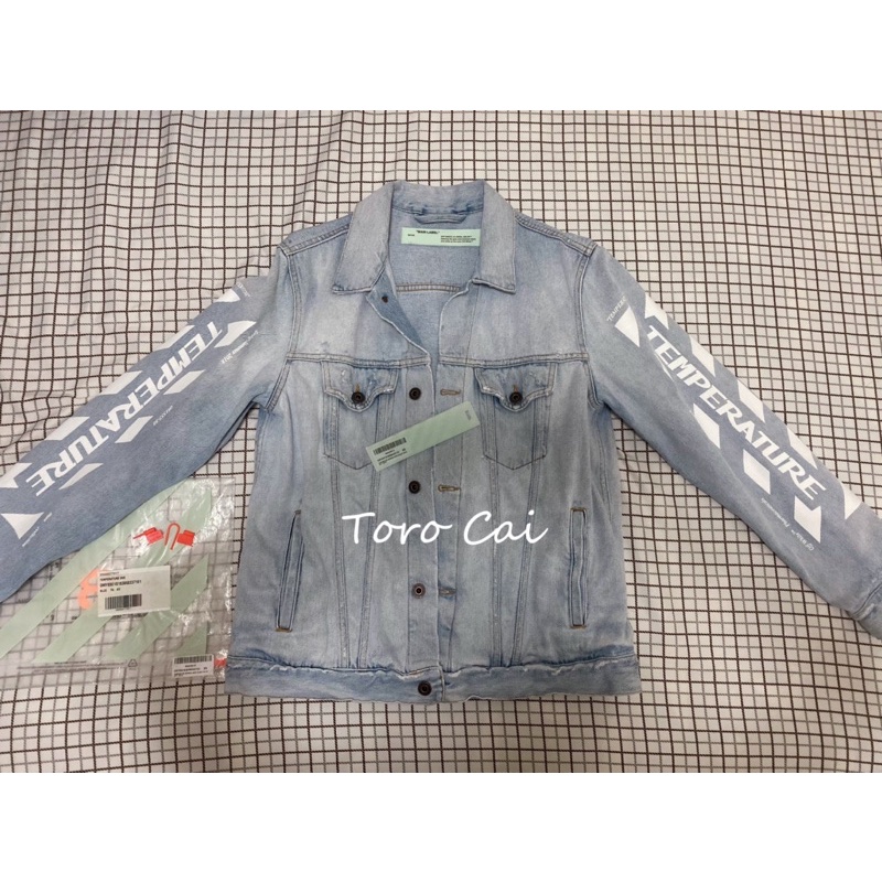 off white temperature oversized denim jacket牛仔外套XS（吳亦凡實著）