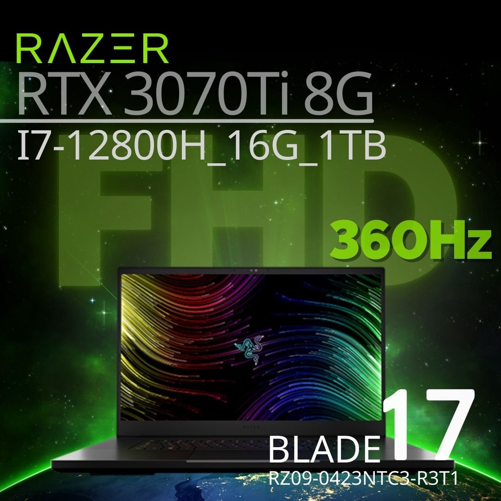 極致12代🆕️Razer Blade 17⬛️i7-12800H_RTX3070Ti_FHD_360Hz 電競筆電