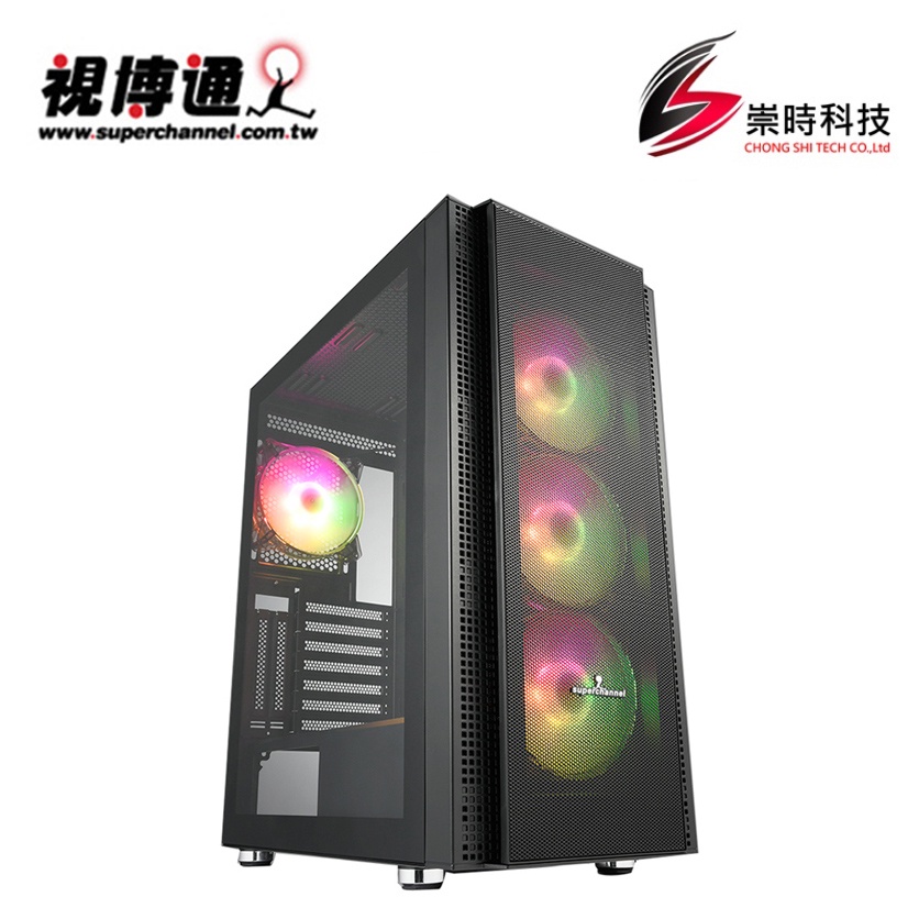 Superchannel視博通 SW300(B)/黑色/E-ATX/顯卡長34.5/CPU高16.3/電腦機殼/崇時電腦