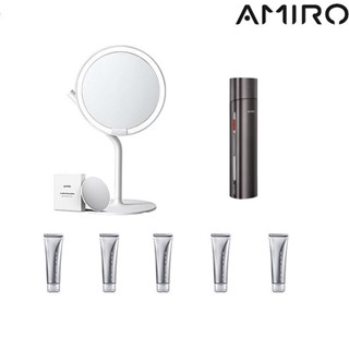【AMIRO】時光機 拉提美容儀 PRO 豪華組 (美容儀+精華凝膠*5+Mate S高畫質⽇光化妝鏡)淡紋 拉提