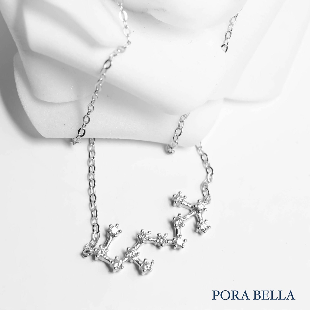 <Porabella>925純銀鋯石星座項鍊 12星座鋯石項鍊 生日禮物 送女友 Zodiac Necklace