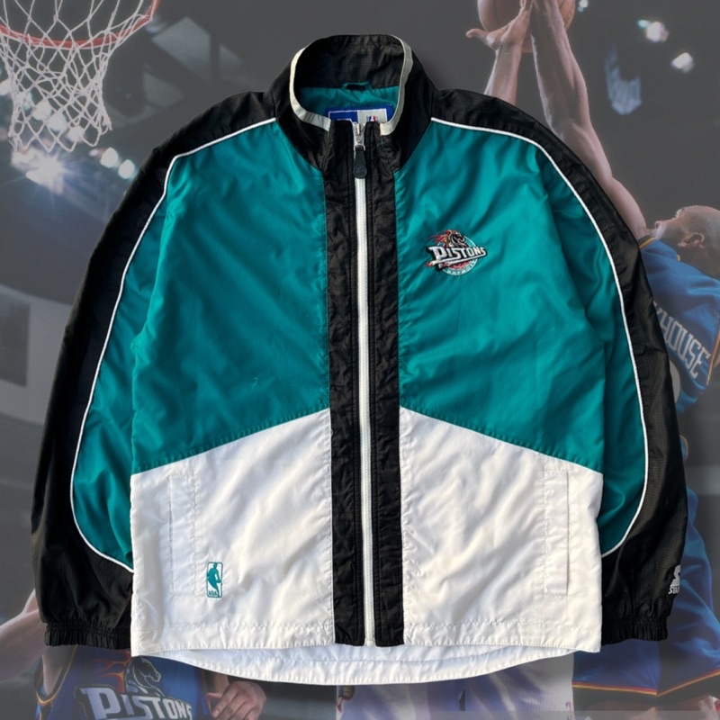 Detroit Pistons Vintage Jacket 🐎 活塞隊 Starter 防風外套 NBA 古著