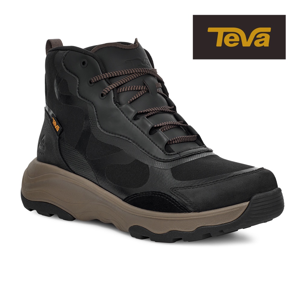 【TEVA】男 Geotrecca 高筒防潑水戶外登山鞋/休閒鞋-黑灰色 (原廠現貨)