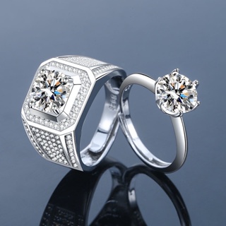 🔥禮慈藝品🔥鑽石戒指 莫桑鑽 滿天星款 情侶對戒 925純銀戒指 活戒圍可調整 2克拉鑽戒只