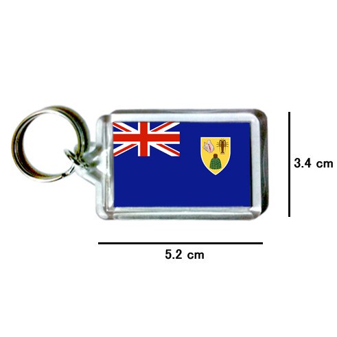 土克凱可群島 國旗 鑰匙圈 吊飾 / 世界國旗
