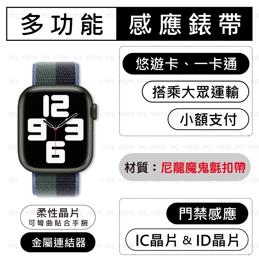 運動型錶環(尼龍魔鬼氈300系列) Apple Watch 悠遊卡錶帶 一卡通錶帶 IC ID 門禁錶帶 蘋果手錶