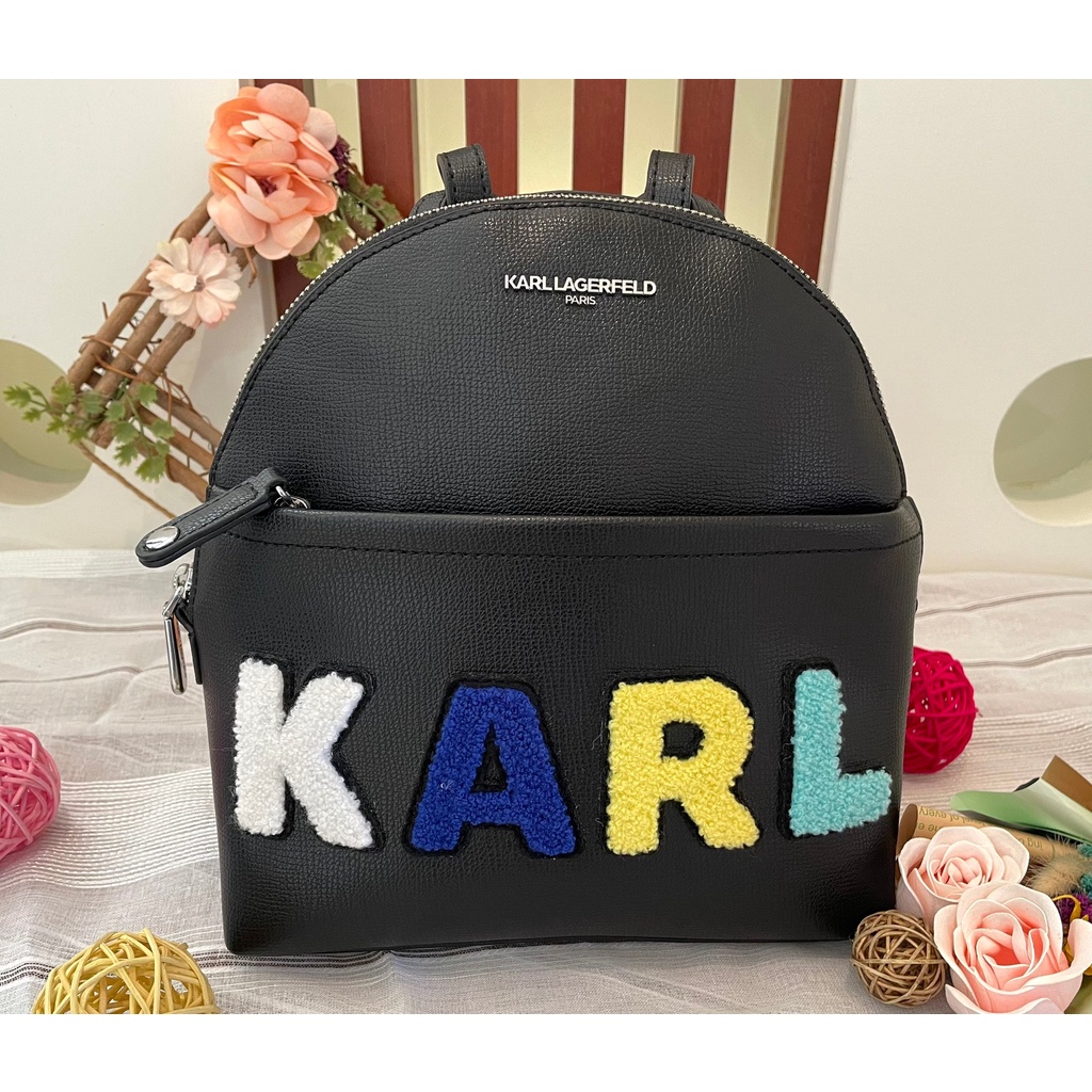 《Karl Lagerfeld》LH1KU1BA卡爾老佛爺 皮革後背包