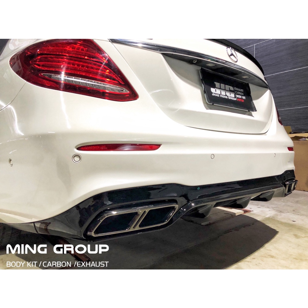 【MING GROUP國際】BENZ W213 升級 E63樣式 亮黑後下巴 含尾飾管