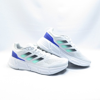 ADIDAS QUESTAR 男 慢跑鞋 輕量 避震中底 HP2437 白x綠x藍【iSport愛運動】